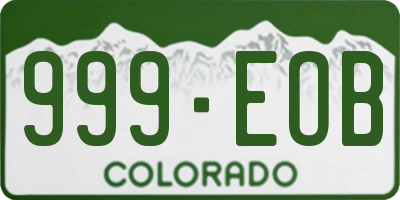 CO license plate 999EOB