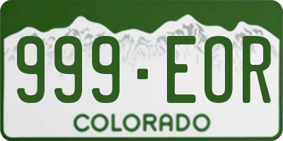 CO license plate 999EOR