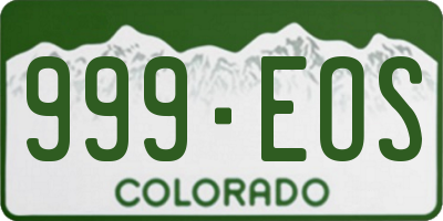 CO license plate 999EOS