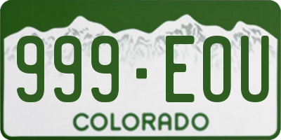 CO license plate 999EOU