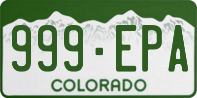 CO license plate 999EPA