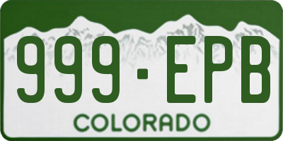 CO license plate 999EPB