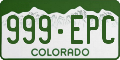 CO license plate 999EPC