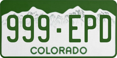 CO license plate 999EPD