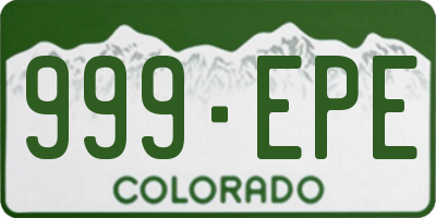 CO license plate 999EPE