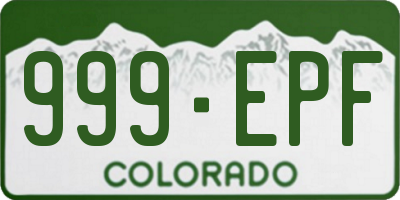 CO license plate 999EPF