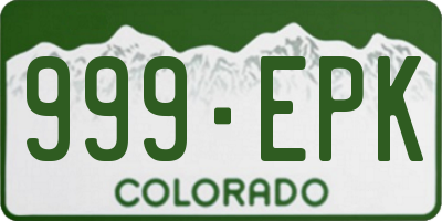 CO license plate 999EPK