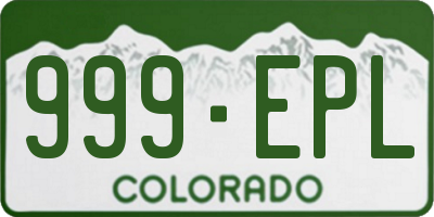 CO license plate 999EPL