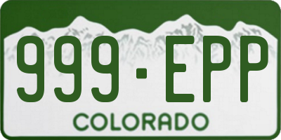 CO license plate 999EPP