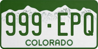 CO license plate 999EPQ