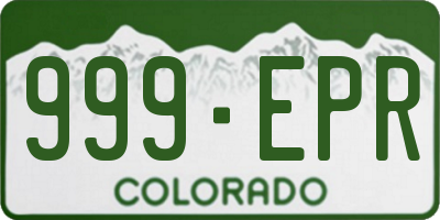 CO license plate 999EPR