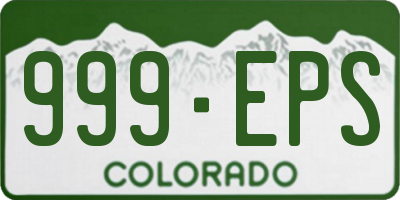 CO license plate 999EPS