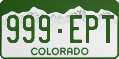 CO license plate 999EPT