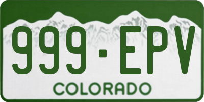 CO license plate 999EPV