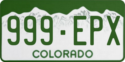 CO license plate 999EPX