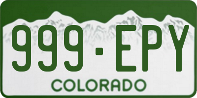 CO license plate 999EPY