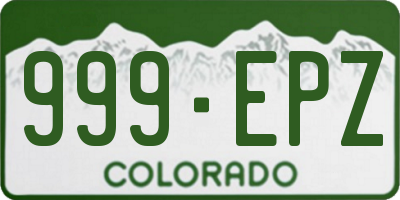 CO license plate 999EPZ