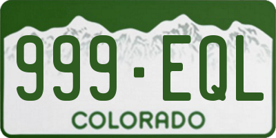 CO license plate 999EQL