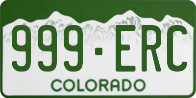 CO license plate 999ERC