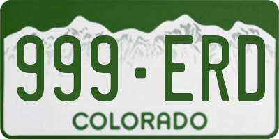 CO license plate 999ERD
