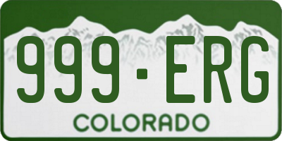 CO license plate 999ERG