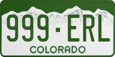 CO license plate 999ERL