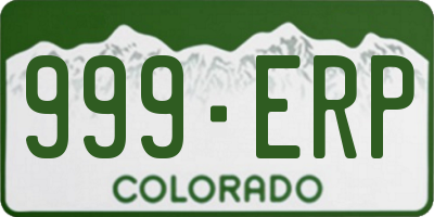 CO license plate 999ERP