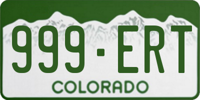 CO license plate 999ERT