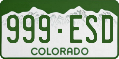 CO license plate 999ESD