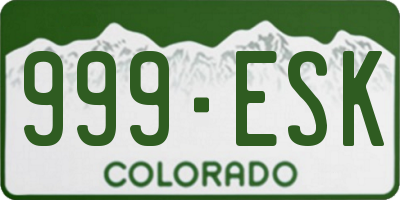 CO license plate 999ESK