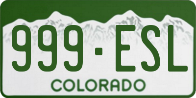 CO license plate 999ESL