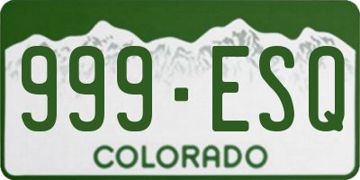 CO license plate 999ESQ
