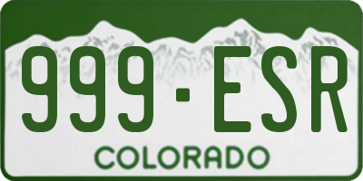 CO license plate 999ESR