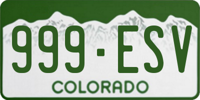 CO license plate 999ESV