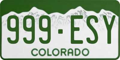 CO license plate 999ESY