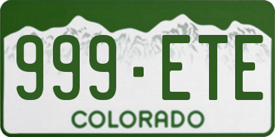 CO license plate 999ETE