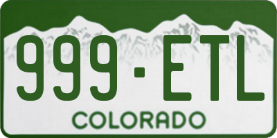 CO license plate 999ETL