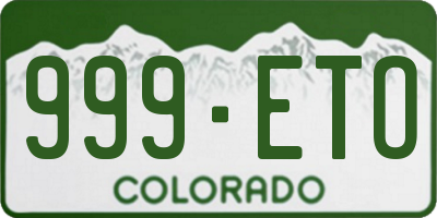 CO license plate 999ETO
