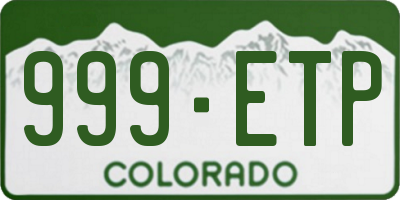 CO license plate 999ETP