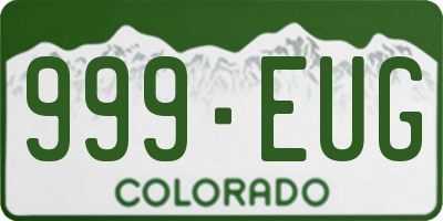 CO license plate 999EUG