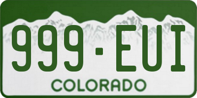 CO license plate 999EUI