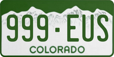 CO license plate 999EUS