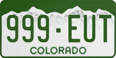 CO license plate 999EUT