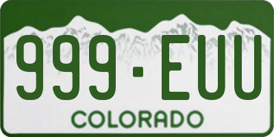 CO license plate 999EUU