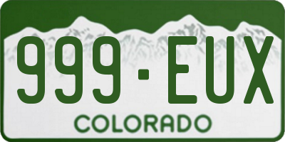 CO license plate 999EUX