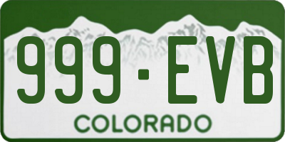 CO license plate 999EVB