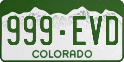 CO license plate 999EVD
