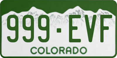 CO license plate 999EVF