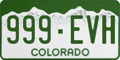 CO license plate 999EVH