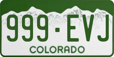 CO license plate 999EVJ